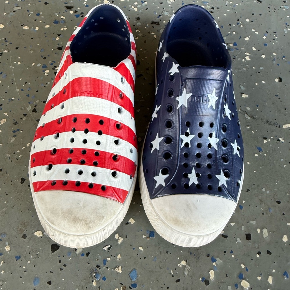Native Red and Blue Water Shoes Slip-On